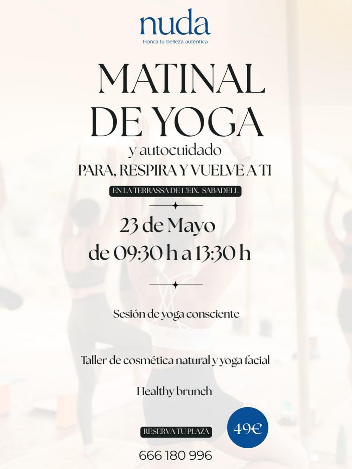 ✨ PARA, RESPIRA Y VUELVE A TI ✨
Si sientes que necesitas un rato para dedicarte, para respirar y volver a ti… tenemos algo que te va a encantar.
El próximo 23 de mayo te invitamos a regalarte una mañana diferente: sin prisas, sin exigencias, solo conexión contigo misma.
Un encuentro cuidado al detalle donde soltarás el ruido, volverás a tu cuerpo y reconectarás con tu energía, tu piel y tu esencia.
🌿 ¿Qué vamos a vivir?
Movimiento consciente a través del yoga
Cuidado natural de la piel desde dentro
Yoga facial para potenciar tu belleza natural
Brunch saludable en un entorno único
Un espacio íntimo, seguro y en grupo reducido
🌸 ¿Para quién es?
Para ti, si necesitas bajar el ritmo, respirar y dedicarte un tiempo de verdad. No necesitas experiencia, solo ganas de cuidarte.
📍 La terrassa de l’Eix – Hotel Verdi, Sabadell
🕘 09:30h a 13:30h
💫 Inversión: 49€
Las plazas son limitadas.
Si lo sientes, es tu momento. Ve directamente al link de la bio y reserva tu plaza 🤍