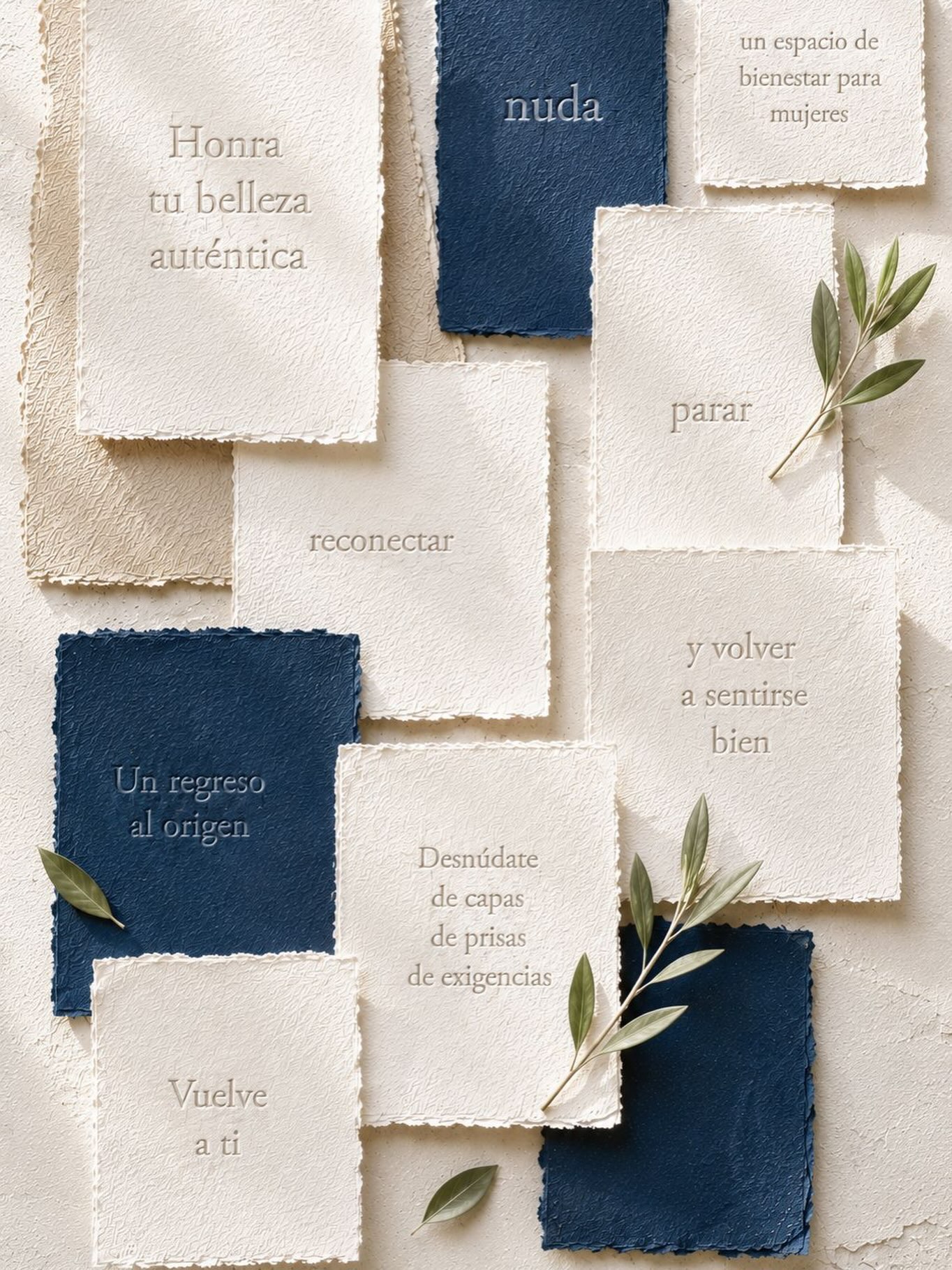 Honra tu belleza auténtica en NUDA.

Un espacio de bienestar para mujeres.

Para volver a ti, parar y reconectar.

Donde desnudarte de capas, de prisas y de exigencias, y volver a sentirte bien.

NUDA es un regreso al origen.